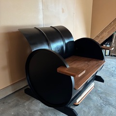 ドラム缶ベンチの画像