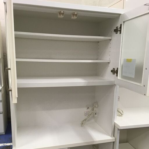★リユースのサカイ横浜南店★YM1068 ニトリ 食器棚 レンジボード ホワイト W80×D41×H180 クリーニング済み