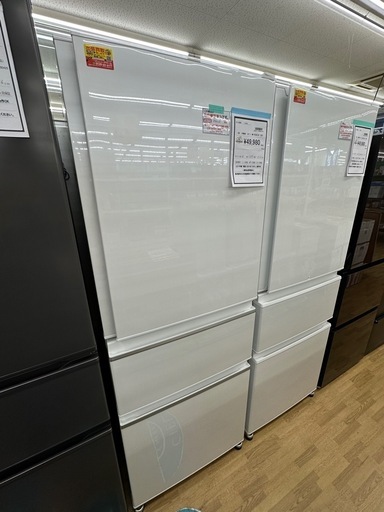 【ドリーム川西店御来店限定】三菱　冷蔵庫　MR-CX33G-W  2021年製／クリーニング済み 【2002211255601915】