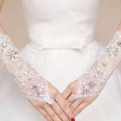 【お値下げしました】新品未使用 結婚式 ウェディンググローブ フィンガーレスの画像