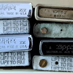 Zippo　ジッポーライター３個・ジッポー型ライター１個の画像