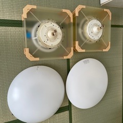 【差し上げます】和風ペンダント　和室の電気の傘　照明器具　4つどれでも。