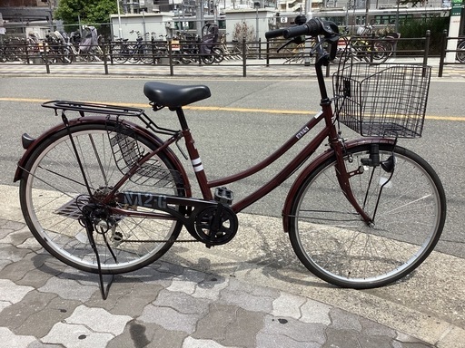♪ジモティー特価♪らくらくシマノ製外装６段変速付き２６型中古自転車　ワインレッド