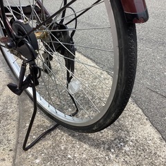 ♪ジモティー特価♪らくらくシマノ製外装６段変速付き２６型中古自転車　ワインレッドの画像