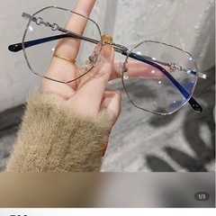 SHIEN オーバル型メガネ シルバー ブラック