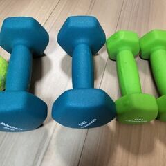 ダンベル1kgと2kg・テニスボール1個