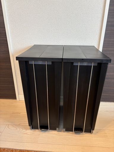 2個セット　KEYUCA両開きダストボックス LL（42L）ブラック ゴミ箱