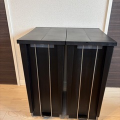2個セット　KEYUCA両開きダストボックス LL（42L）ブラック ゴミ箱の画像
