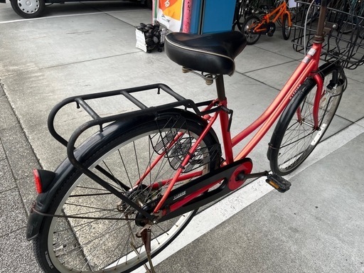 【完売御礼】 【大人用】整備済中古自転車 丸石 26型レジオン  最廉価 婦人車 赤色 <自転車のオオムラ 静岡店>