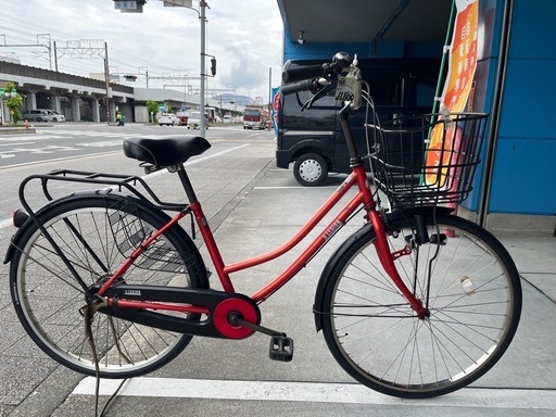 【完売御礼】 【大人用】整備済中古自転車 丸石 26型レジオン  最廉価 婦人車 赤色 <自転車のオオムラ 静岡店>