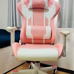 美品！ゲーミングチェア  デスクチェア リクライニング (ピンク) 