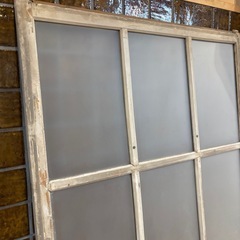 ガラス格子窓 アンティーク古建具　の画像