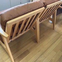 【使用頻度小】マルニ60 オークフレームチェア　2シーターの画像