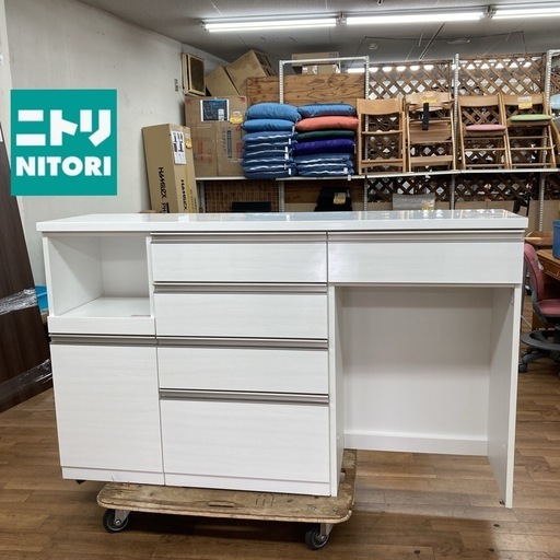 ジモティー限定価格！S284 ⭐最高級 NITORI ニトリ キッチンカウンター 食器棚 リガーレ ソフトクローズ搭載 幅160cm 綺麗