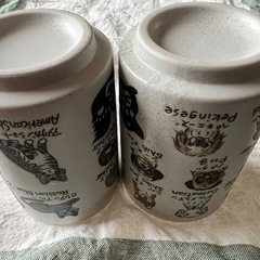 【6月処分】湯呑み　犬　猫　各1の画像
