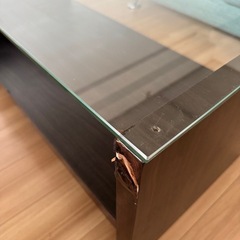 ガラス製コーヒーテーブル｜無料（使用可・小キズあり・引き取り限定）の画像