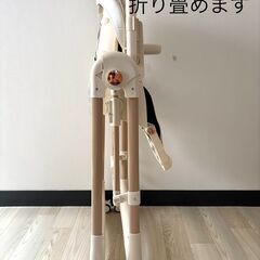 【未使用】ホワイトベビーチェア 折りたたみ式トレイ付き多機能チェア　食事椅子 組立の画像
