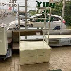 【ジモティー割引で最大15％OFF⭐️】 収納付きガラス棚 ホワイト