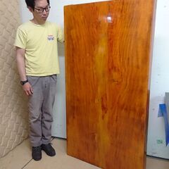 黄花梨｜一枚板｜両面仕様｜スチール脚付き｜ダイニングテーブル｜厚...