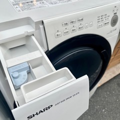 《売約済》【武蔵小山店】 【武蔵小山店】 2020年製　シャープ SHARP ドラム式洗濯乾燥機 左開き　洗濯7kg 乾燥3.5kg　ホワイト系] ES-S7E ドラム洗濯機　ドラム式洗濯機　ドラム　洗濯機　乾燥機　洗濯乾燥機　ヒーター乾燥　プラズマクラスター　輸送ボルト 付き （検索　コンパクトタイプ　コンパクト　マンションサイズ　ES-S7　ES-S7C　ES-S7K　ES-S7Jの画像