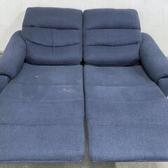 NITORI/ニトリ 2人掛け 電動リクライニングソファ Nビリーバ 布 ネイビー YR-51372 中古家具 店頭引取歓迎 R9646の画像