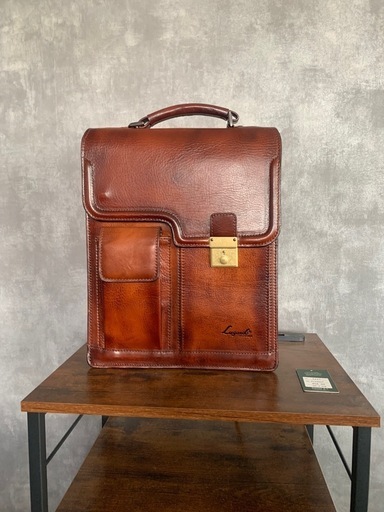 ブラウンレザー ビジネスバッグ 創業130周年/青木鞄】レザー ビジネスバッグ ブラウン