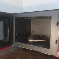 【ブラック×レッド】山善 オーブン機能付きレンジ 2in1 トースト・グラタン調理可能 クリーニング済み(受け渡し6/6以降希望）の画像