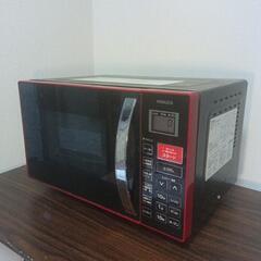 【ブラック×レッド】山善 オーブン機能付きレンジ 2in1 トースト・グラタン調理可能 クリーニング済み(受け渡し6/6以降希望）の画像