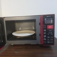 【ブラック×レッド】山善 オーブン機能付きレンジ 2in1 トースト・グラタン調理可能 クリーニング済み(受け渡し6/6以降希望）の画像