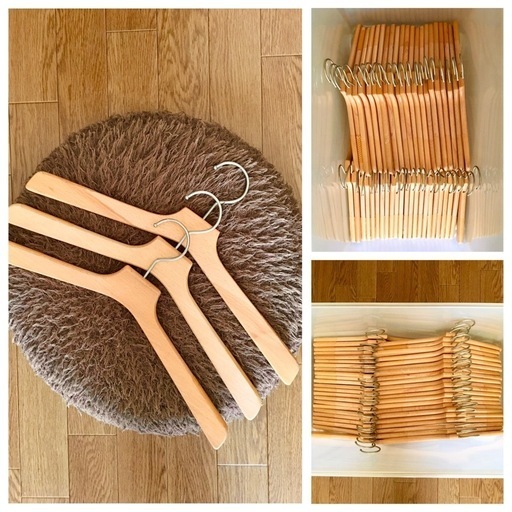 希少 天然木 木製 ウッドハンガー 44点セット 希少 天然木 木製 ウッドハンガー 44点セット