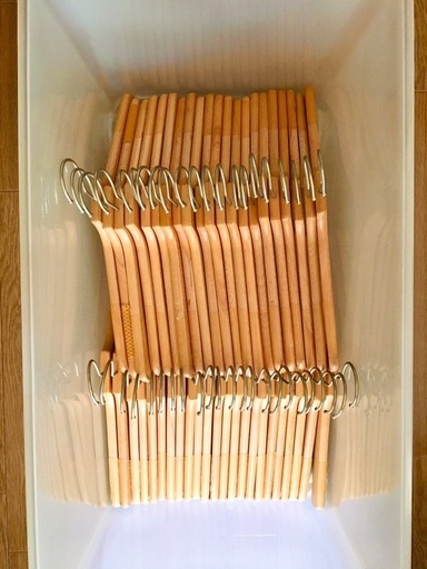 希少 天然木 木製 ウッドハンガー 44点セット