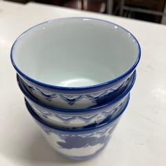 ☆値下げ☆H2506-064 錯島 茶碗 3客セット バラ売り不可 キズ汚れ有りの画像