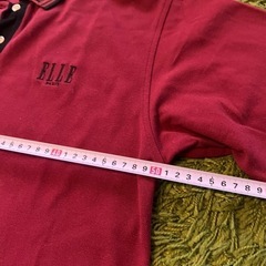 🌸500円商品✖️3つで1000円❗️ ELLE エル　長袖　ポロシャツ　ゴルフウェア　えんじ色　Lサイズの画像