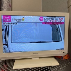 TOSHIBA 22インチ液晶テレビ　アンテナケーブル付き　リモコンなし　の画像