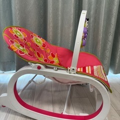 フィッシャープライス花柄バウンサーおもちゃ付き　牛さん&おさるさんの画像