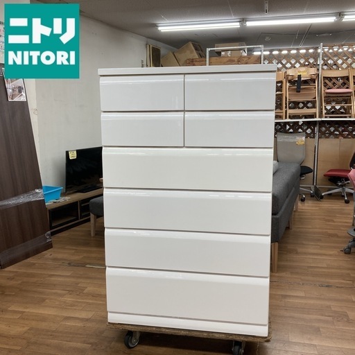 ジモティー限定価格！S143 ⭐ NITORI ニトリ 6段ハイチェスト WISH-89HC ウィッシュ 幅88cm USED