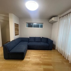 IKEA ソファL字型カウチソファ（ネイビー）