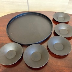 和風　お盆茶托のセット