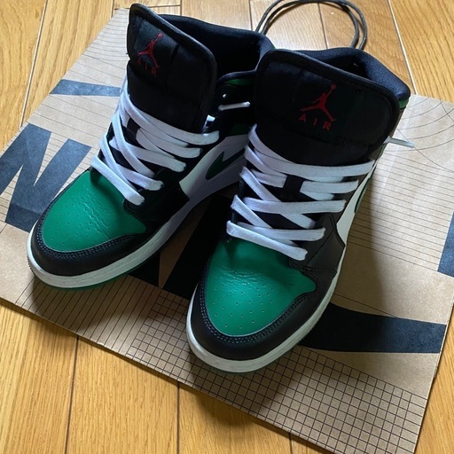 スニーカー AJ1 mid  pine green