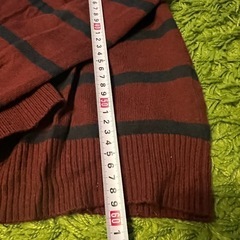 🌸500円商品✖️3つで1000円❗️ Abercrombie & Fitch　長袖ニット　ボーダー　ボルドー黒ストライプ Vネックセーター Sの画像
