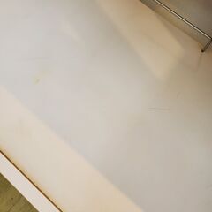 不二貿易 キッチンカウンター 鏡面仕上げ ガラス扉 2枚扉 スライドテーブル コンセント2個 ホワイト★横幅89.5×奥行41×高さ90.5cm★近隣配送無料 買取帝国 朝霞店の画像