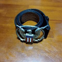 本革ベルト　アメリカン　バックル　