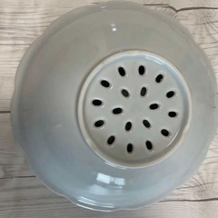 涼しげな水玉模様　大皿サラダボール　25cm×7.5cm陶器の画像