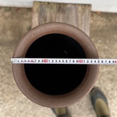 壺　陶器　素焼き　穴なし　重量あり【傘立て、おしゃれなガーデニング　花生けに】の画像