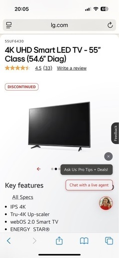 LG ultra HD テレビ 4K 55型