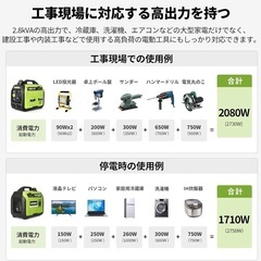 【美品】EENOUR DK2800iS インバーター 発電機 の画像