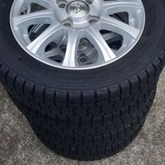 ▪️購入予定者あり▪️　中古☆軽用　スタッドレスタイヤ/アルミホイール 155/65R13  4.0J  OFF43mm  PCD100   の画像