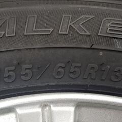 ▪️購入予定者あり▪️　中古☆軽用　スタッドレスタイヤ/アルミホイール 155/65R13  4.0J  OFF43mm  PCD100   の画像
