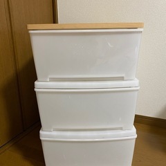 収納ケース3段　天板付き