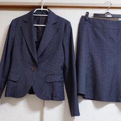 WHITE JOOLA◆9号スカートスーツ◆グレーストライプ